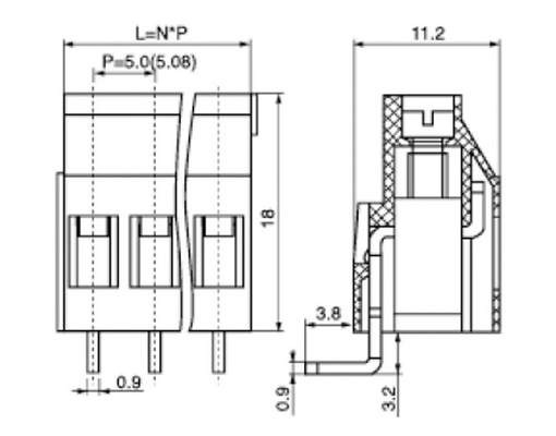 TB de carte PCB avec du CE de l'UL européen TUV du lancement 5.0mm (5.08mm) de style de vis fournisseur