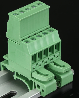TB de bloc de TB de rail du vacarme 2P-24P de 2EDGUVK5.08MM de couleur verte de vacarme d'utilisation matérielle en laiton de rail fournisseur