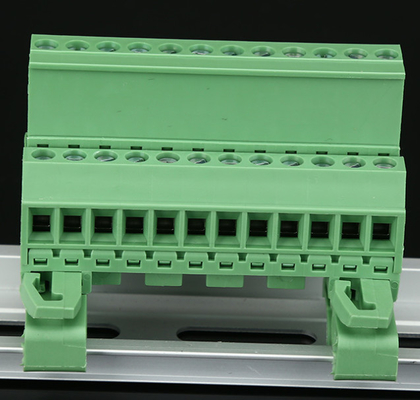 TB de bloc de TB de rail du vacarme 2P-24P de 2EDGUVK5.08MM de couleur verte de vacarme d'utilisation matérielle en laiton de rail fournisseur