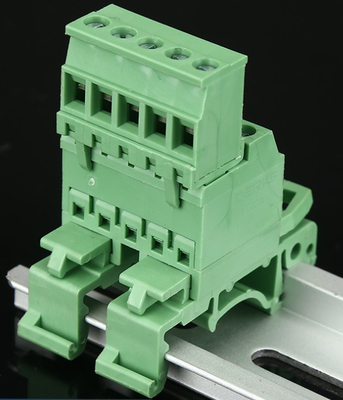TB de bloc de TB de rail du vacarme 2P-24P de 2EDGUVK5.08MM de couleur verte de vacarme d'utilisation matérielle en laiton de rail fournisseur