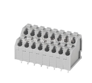 TB de la couleur 250T 2 de la rangée 300V 10A 3.5mm de lancement de ressort à deux niveaux gris de carte PCB fournisseur
